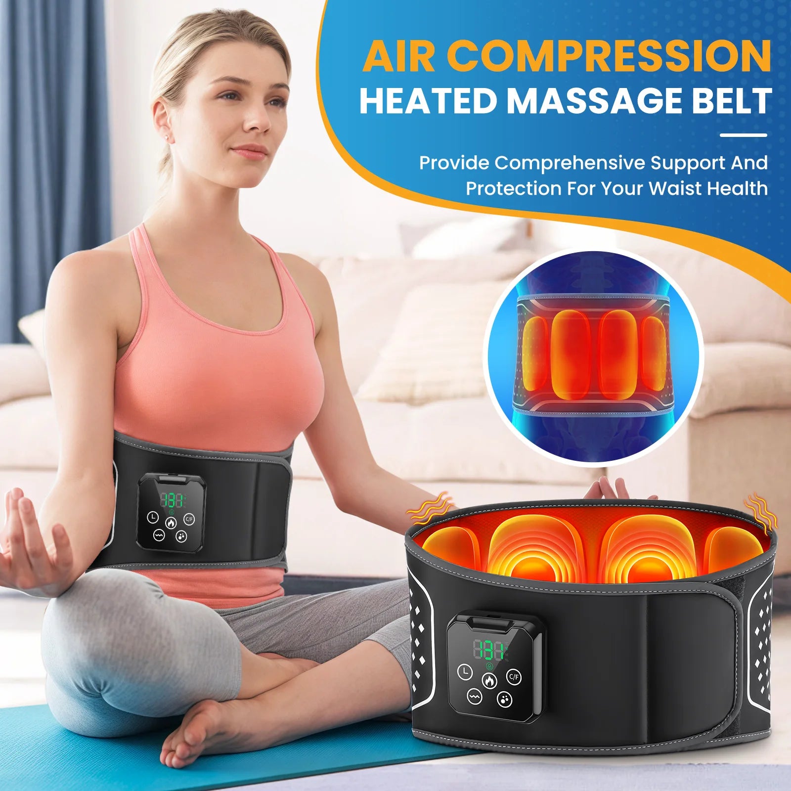 Produit K2 LifeTech - Ceinture de Massage Chauffante Infrarouge - K2 ThermoRelax